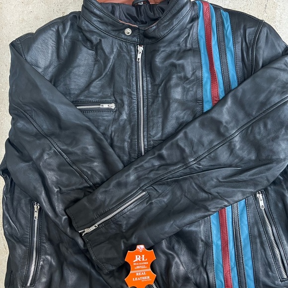 LAPAZO LEATHER Venom Let There Be Carnage Eddie Brock Cafe Racer Black Jacket - Picture 5 of 9